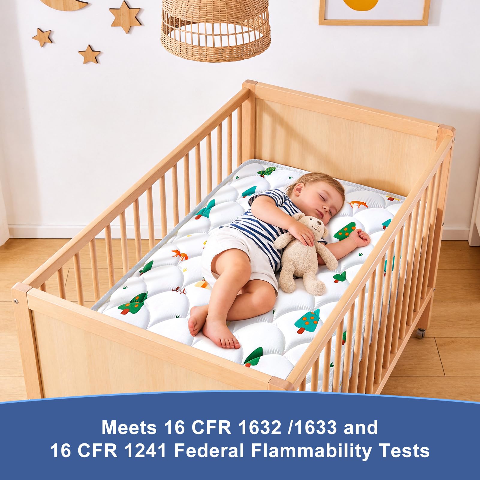 Mini Crib Mattress Premium Foam 38x24x4 Hypoallergenic