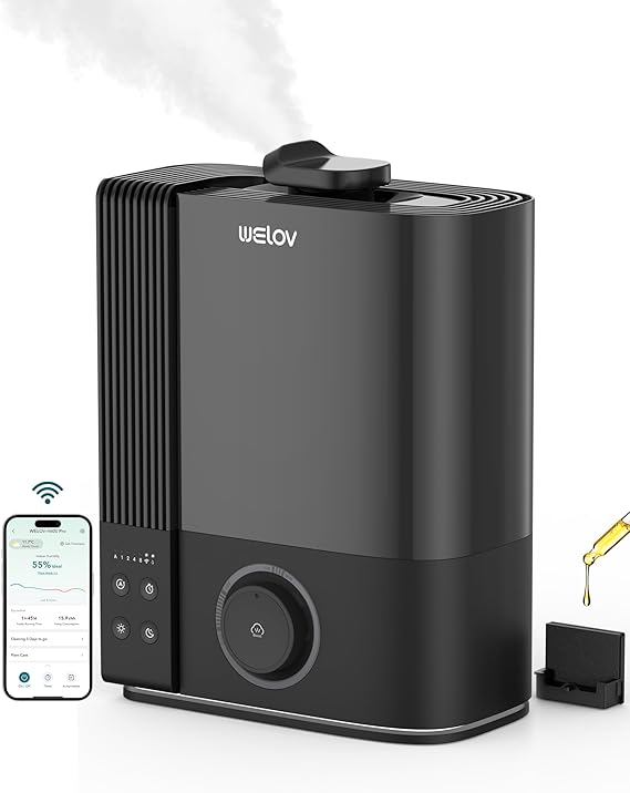 Smart Humidifiers for Large Room Bedroom, 6L Top Fill Cool Mist Humidifier