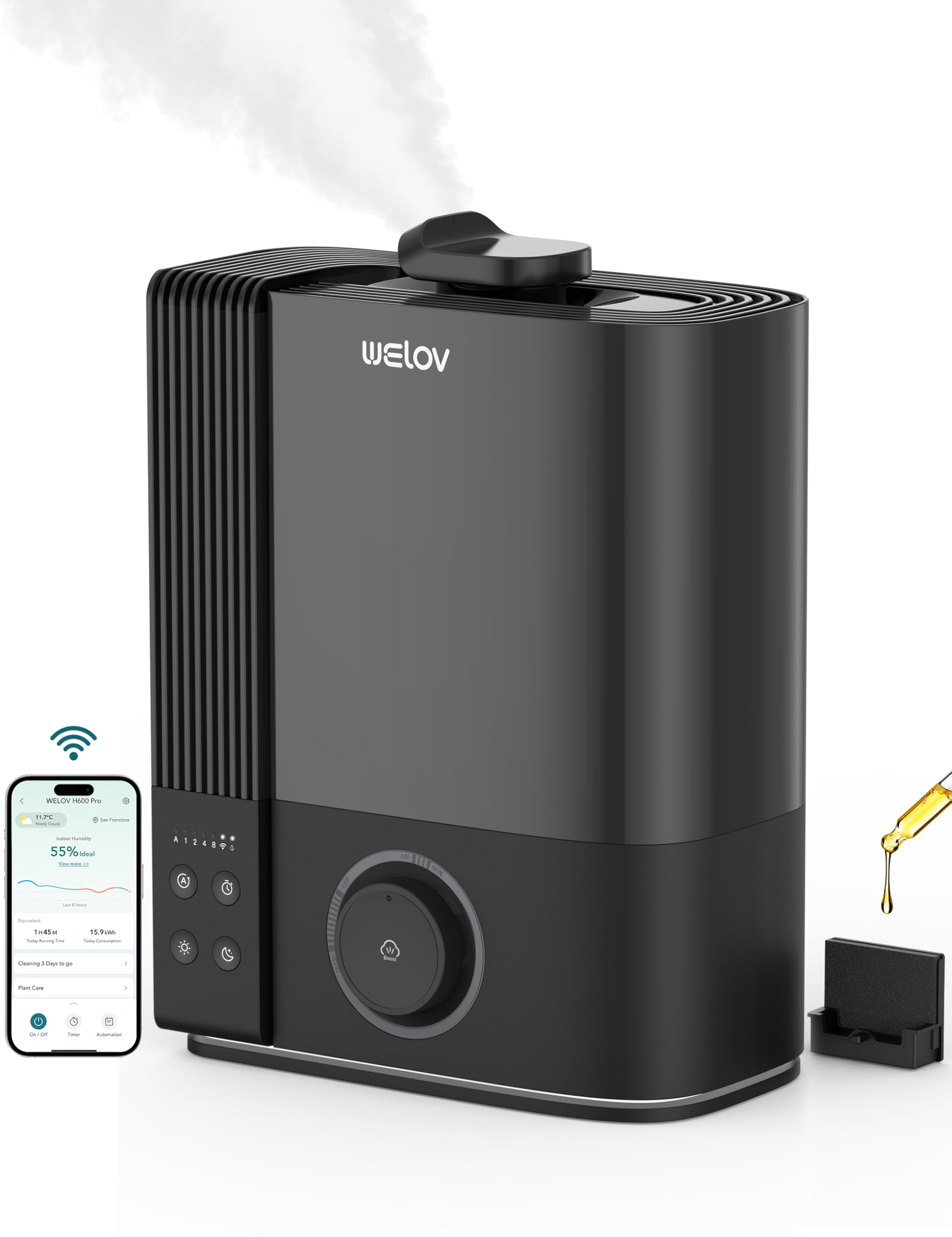 Smart Humidifiers for Large Room Bedroom, 6L Top Fill Cool Mist Humidifier
