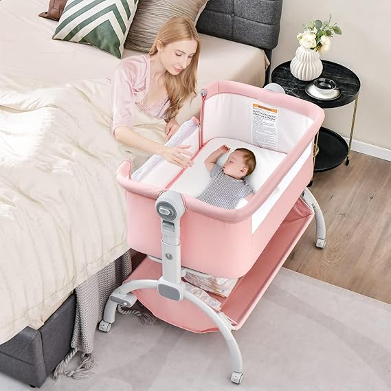 3 in 1 Baby Bassinet, Bedside Sleeper, Rocking Cradle