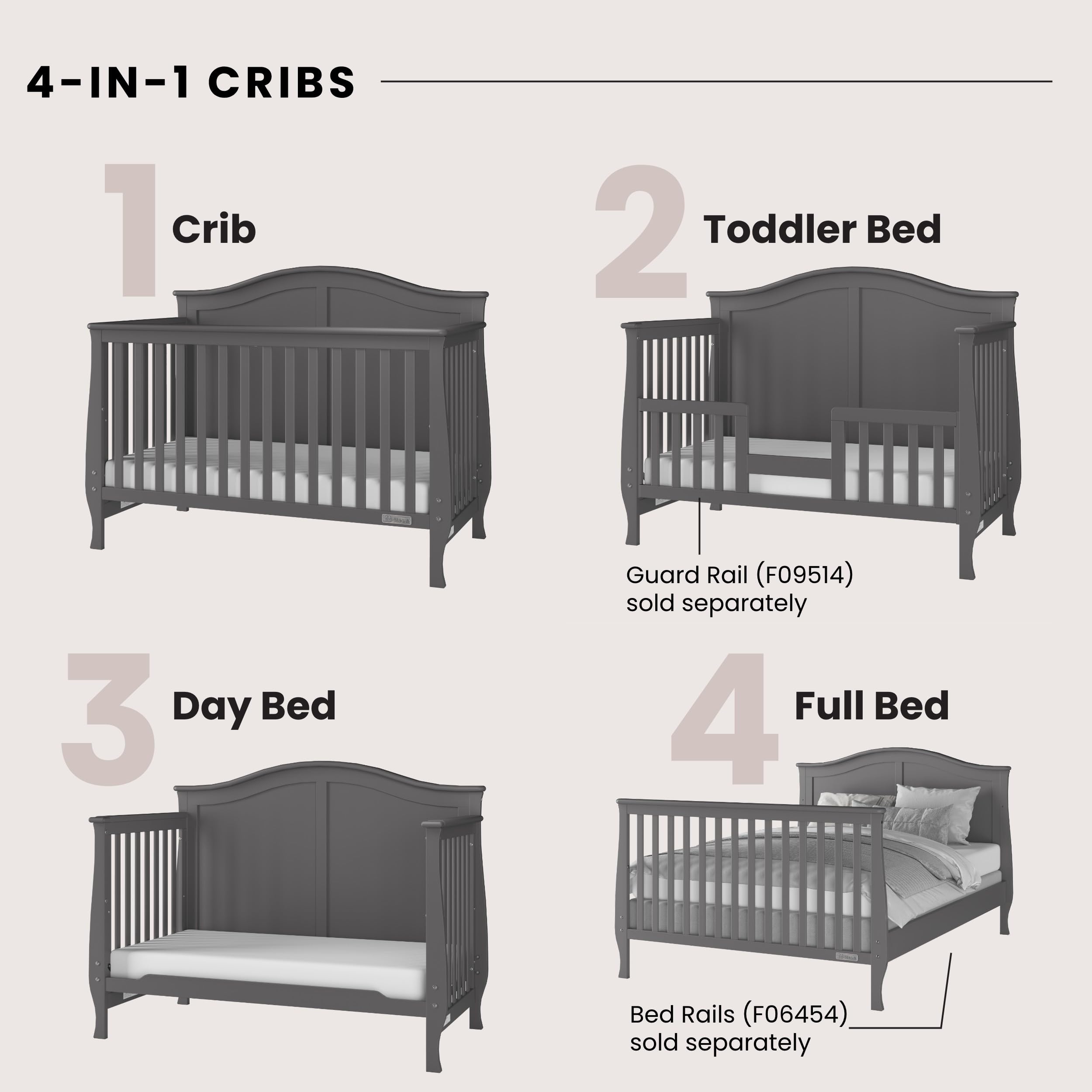 Camden 3-Piece Nursery Furniture Set with Convertible Crib