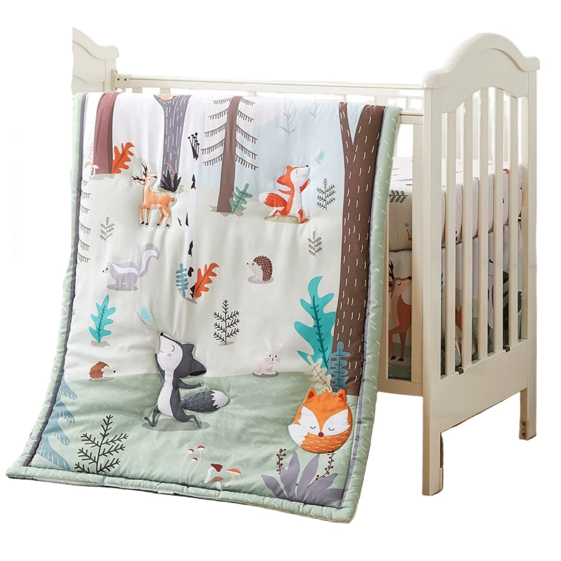 3-Piece Crib Bedding Set for Boys Girls, Soft Baby Bedding Set Including Blanket