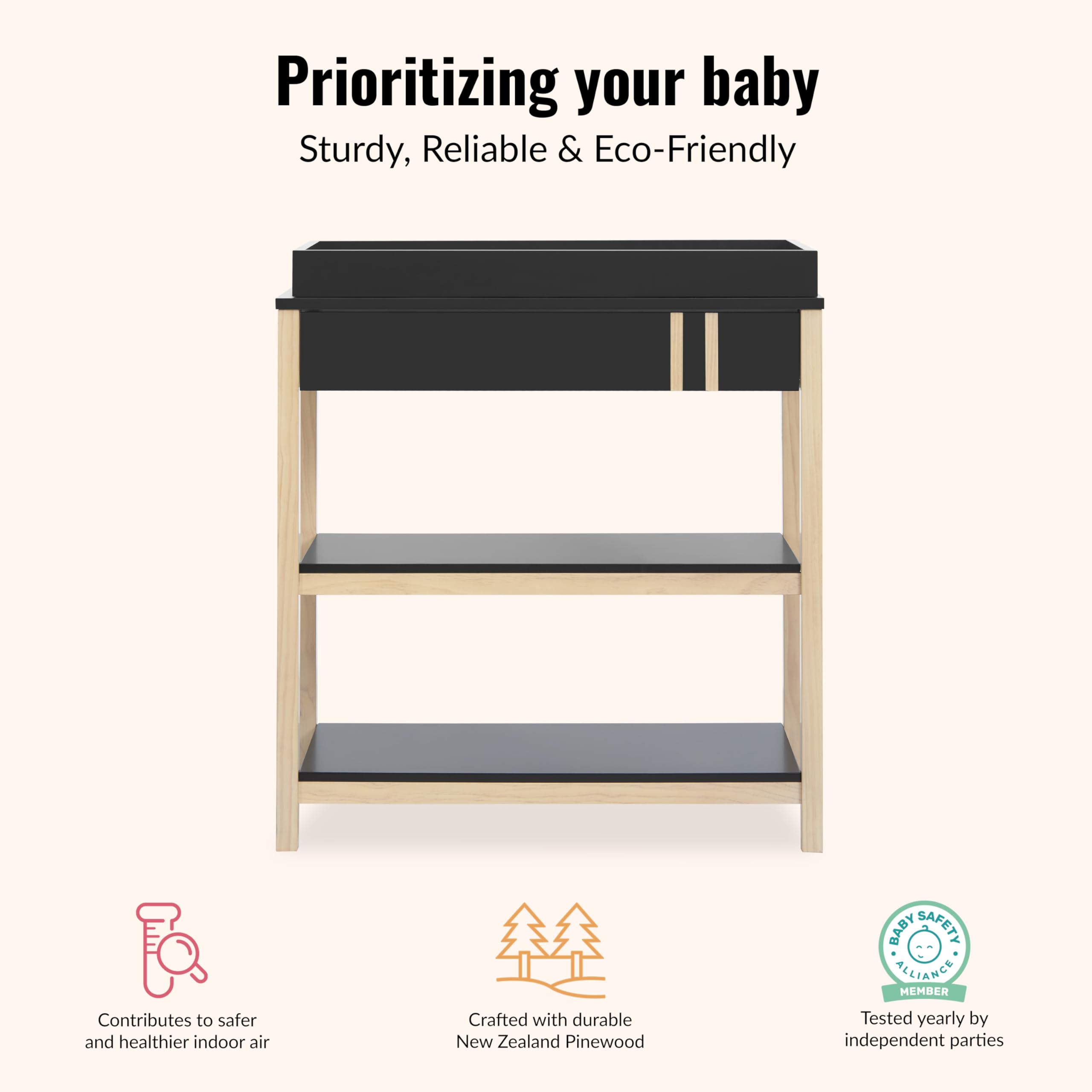 Baby Changing Table with Storage Shelves