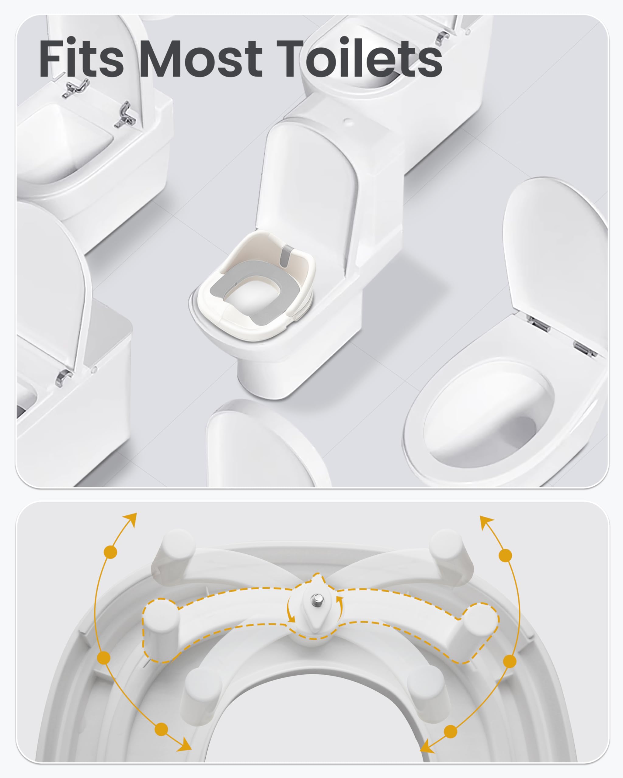 3-in-1 Toddler Potty Training Toilet for Boys and Girls with Soft Cushion Multi-use Baby Potty Chair for Toddlers 1-3 Training Potty Seat Toddler Toilet Baby Potty Training Seat with Step Stool