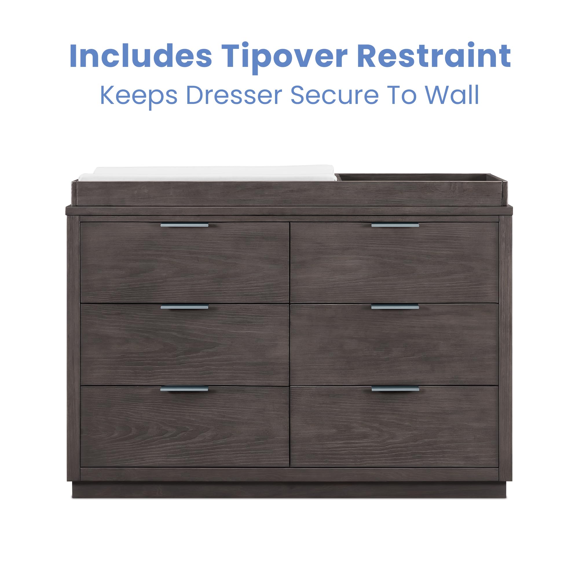 Forever 6 Drawer Dresser, Fully Assembled - Naturals Collection, Rustic Grey