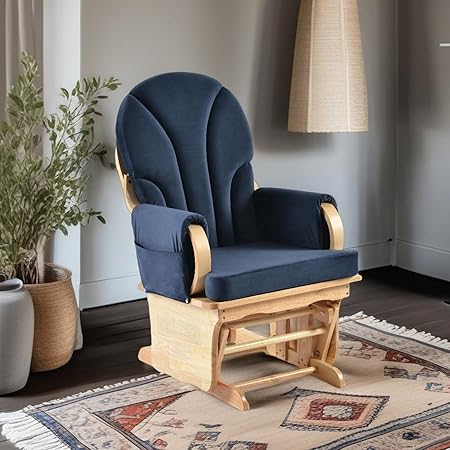 Anti-Pinch Solid Wood Hand Glider Rocking Chair Set