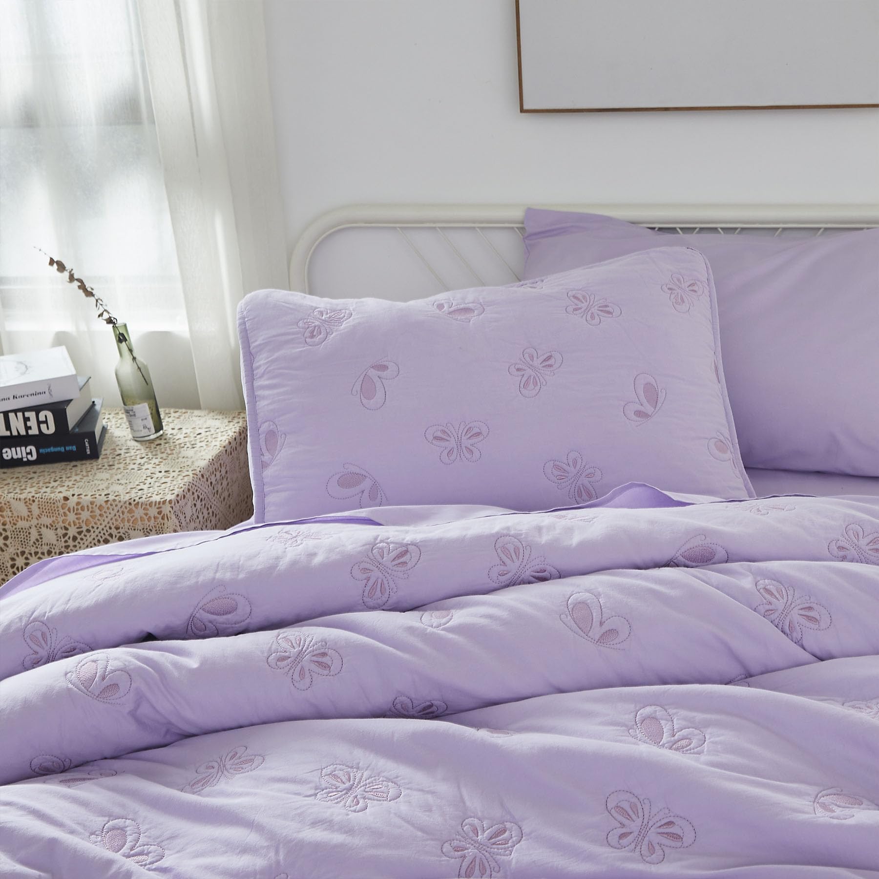 Kids Twin Bedding Comforter Set Kids Bed-in-a-Bag Butterfly