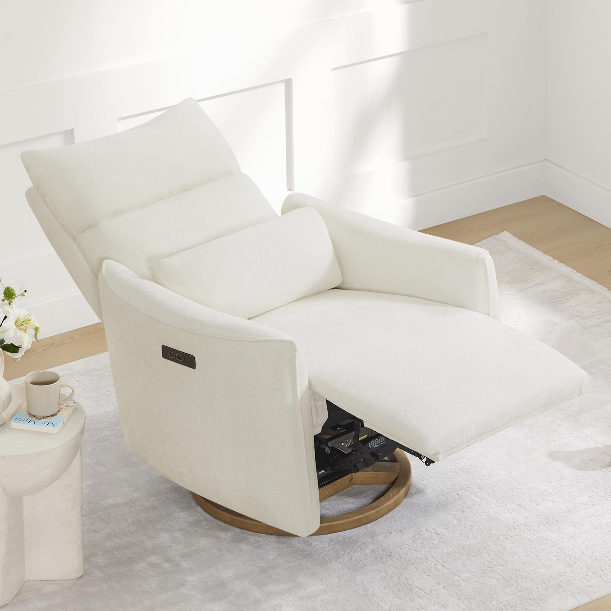 Power Nursery Glider Recliner with Adjustable Headrest