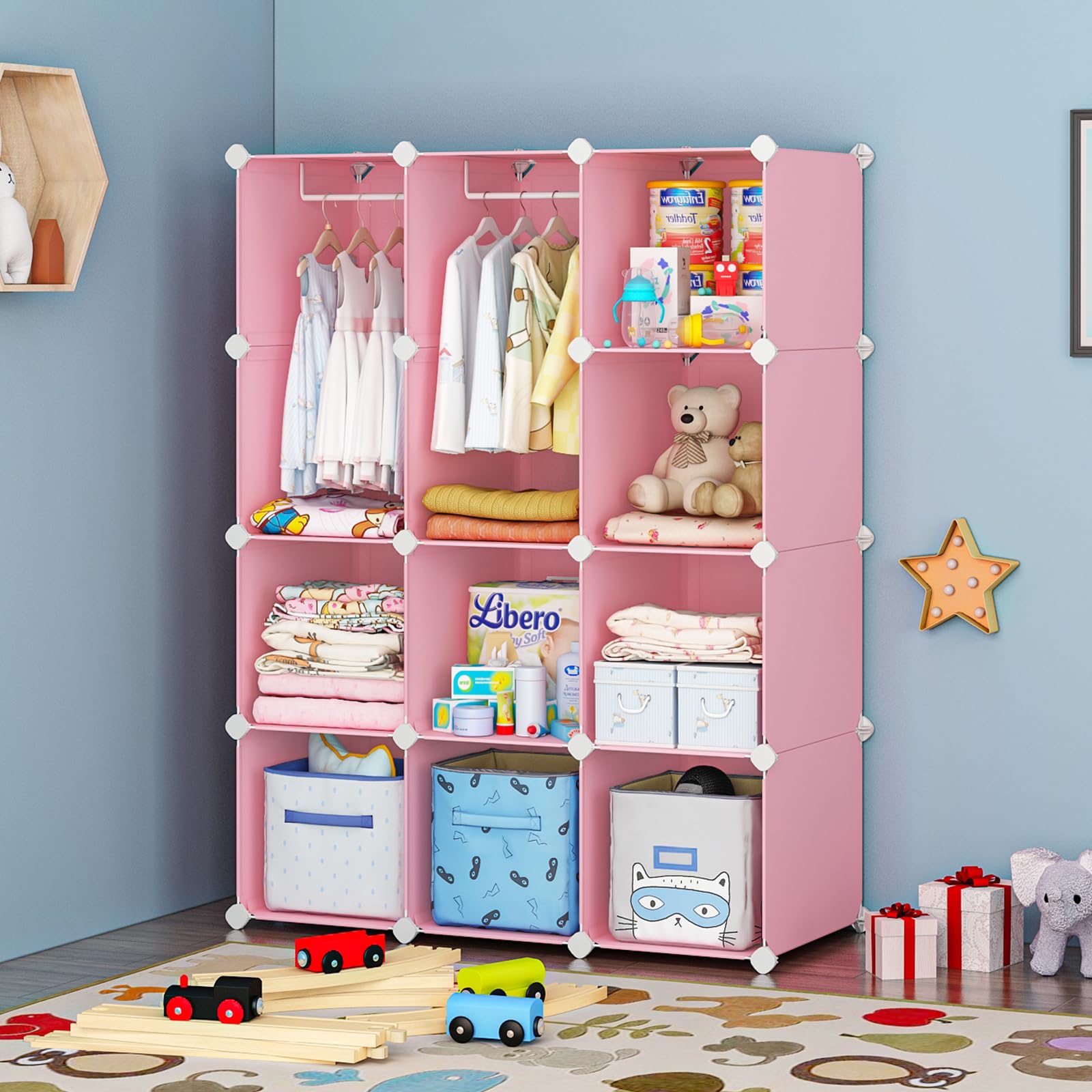 Baby Dresser Kids Closet Organizer Portable Wardrobe Storage Cabinet
