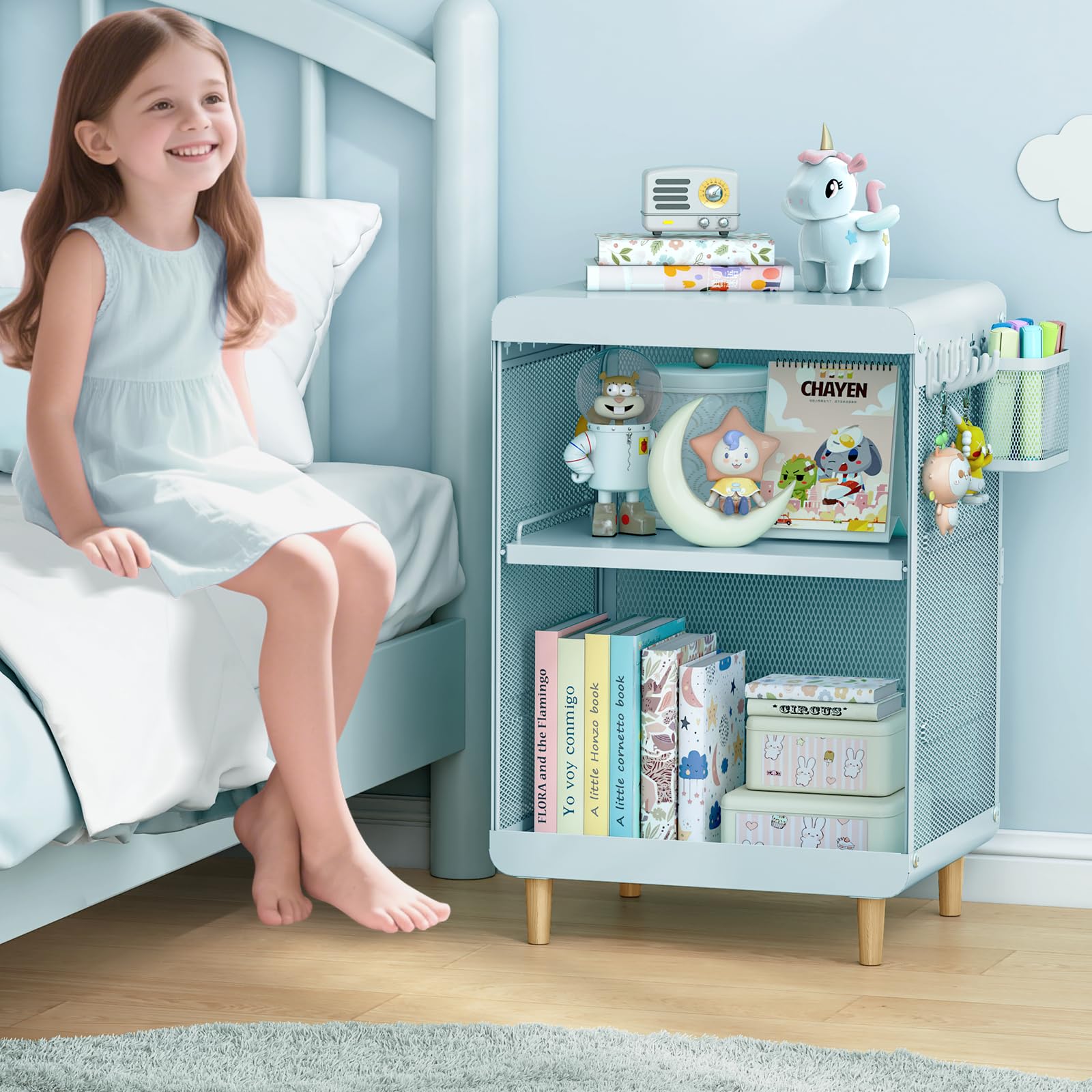 Kids Nightstand,Kids Bedside Table,Teen Girls Night Stand,