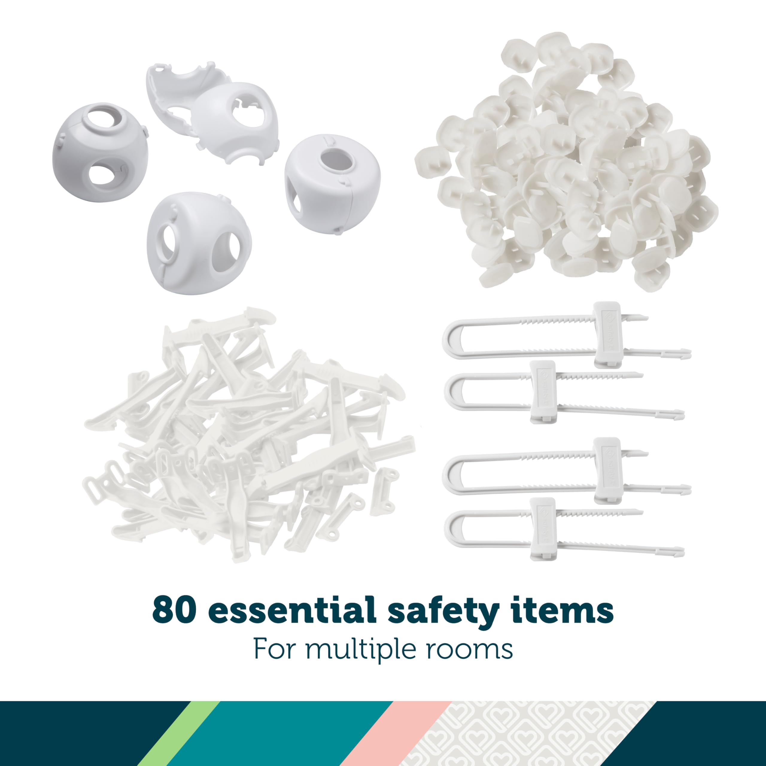 Home Safeguarding and Childproofing Set (80 Pcs), White