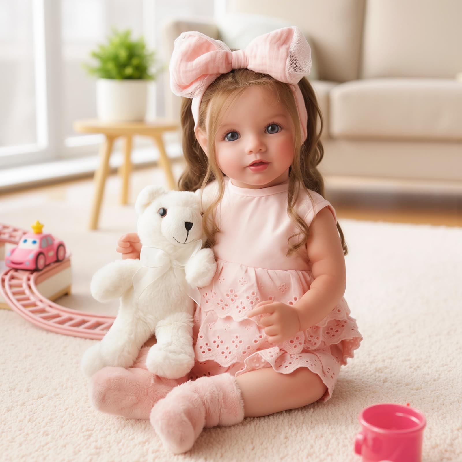 Lifelike Reborn Baby Dolls Dara - 20 Inch Realistic-Newborn Baby Doll Brown Hair Girl