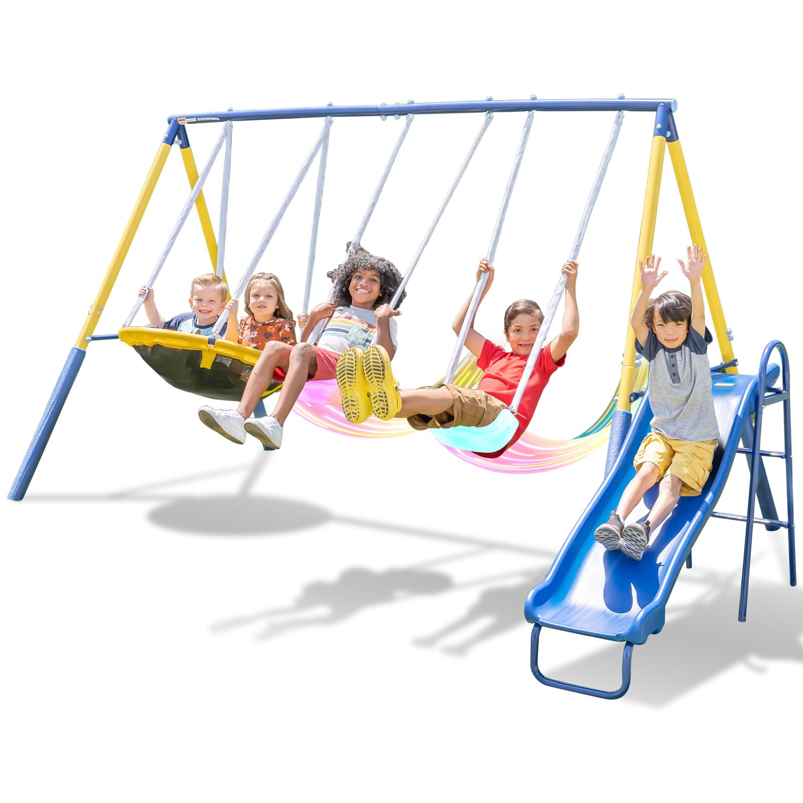 Starlight Metal Swing Set with 2 LED Light-Up Swings