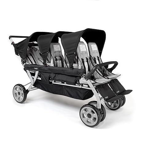Foundations Jamboree 6 Seat Multi-Child Stroller with UV Blocking Canopies