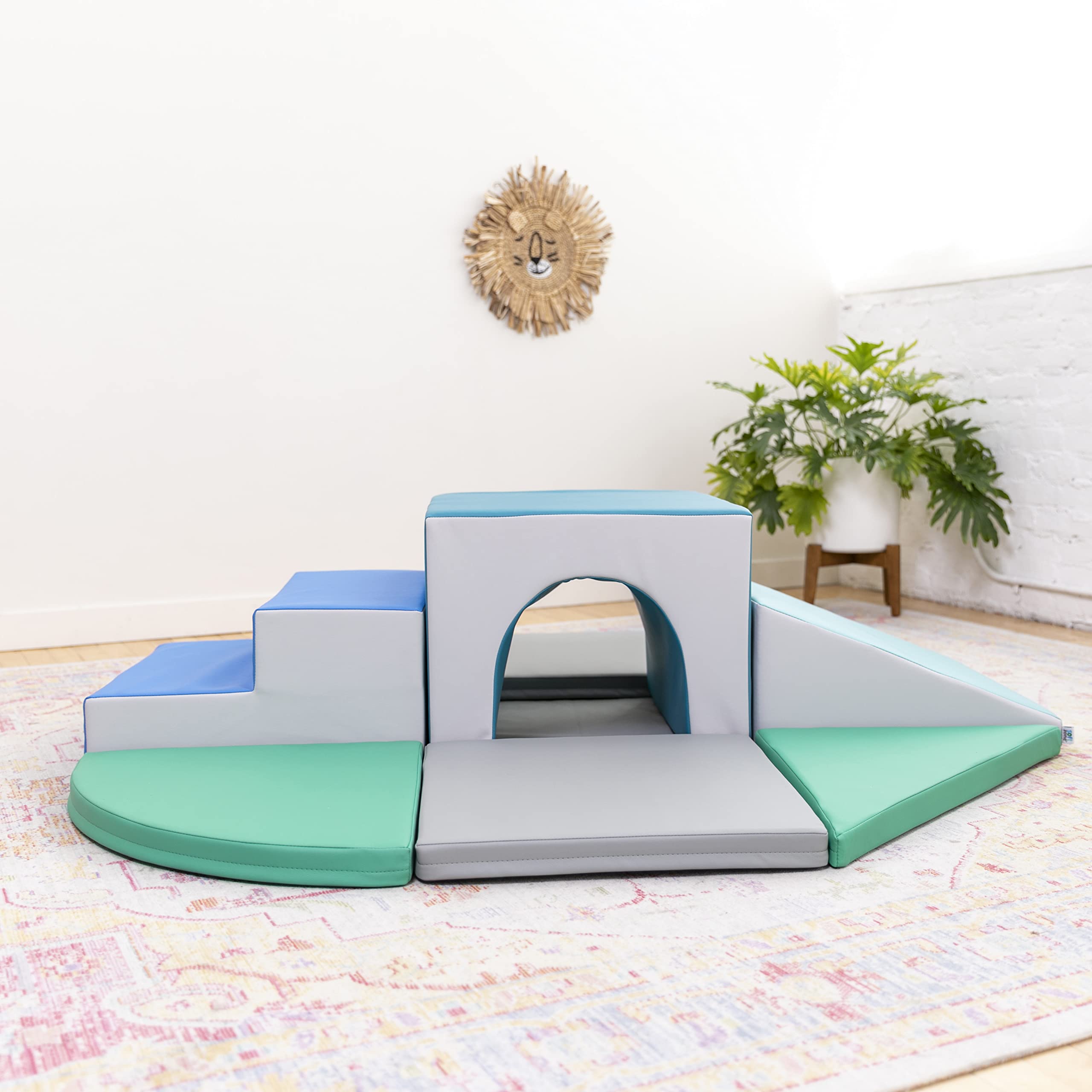 SoftZone Lincoln Tunnel Climber, Toddler Playset, Contemporary, 9-Piece