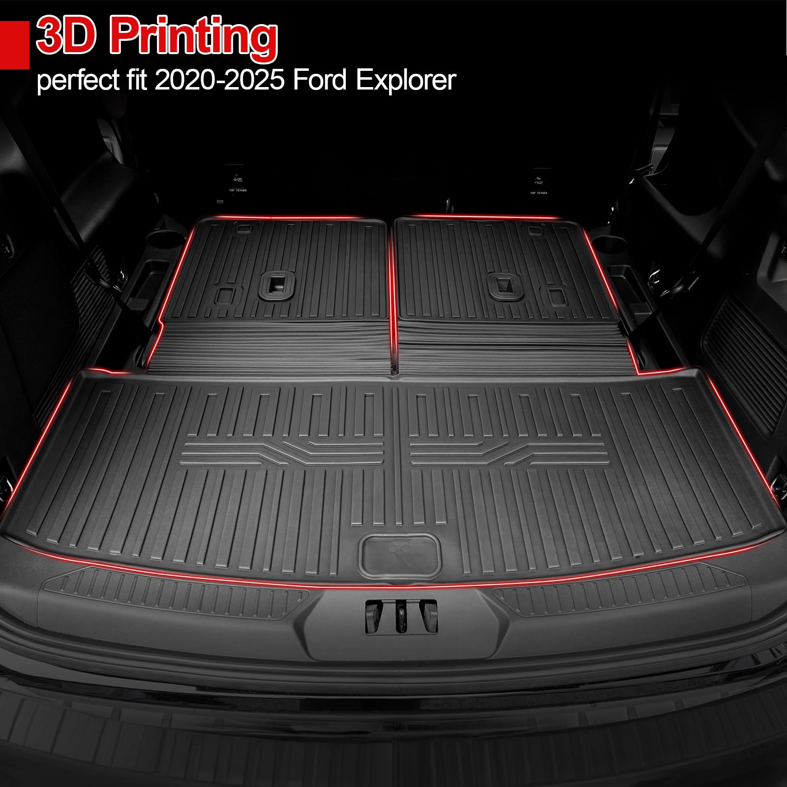 Ford Explorer Floor Mats Set with Cargo Liner and Backrest Mat