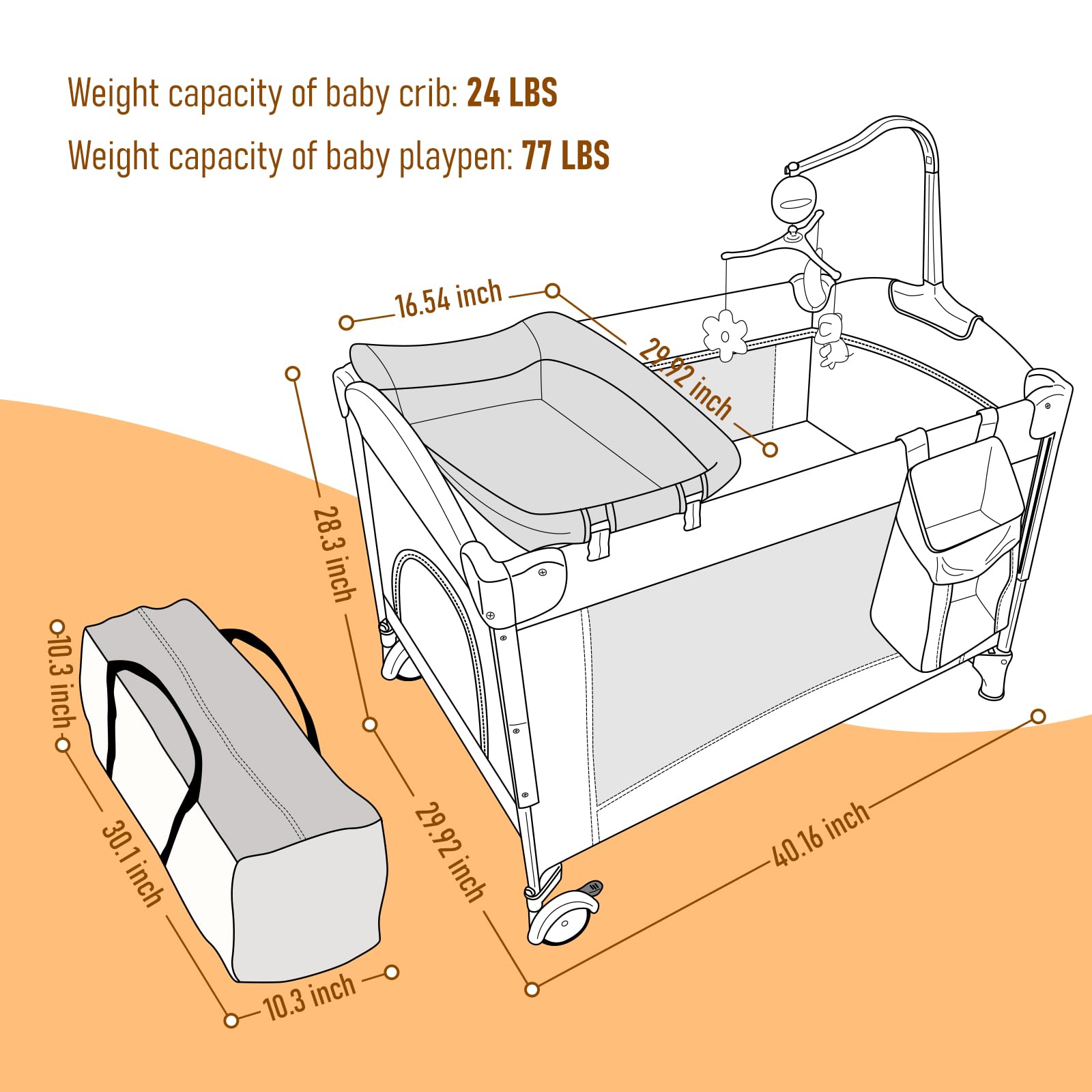 5-in-1 Baby Bassinet with Changing Table and Playpen