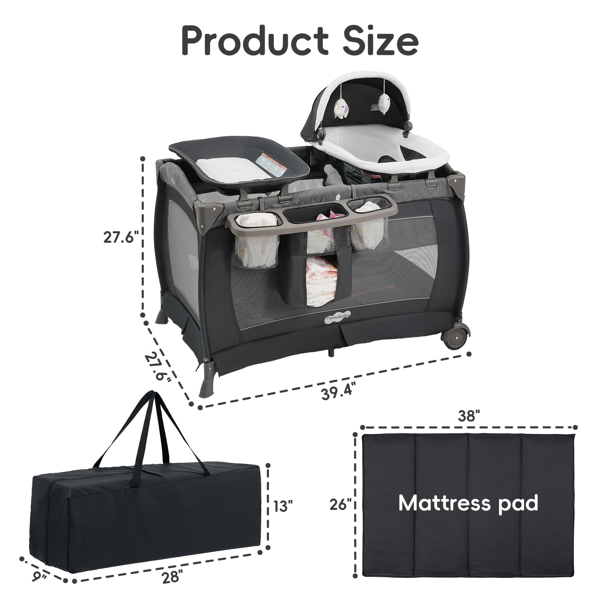 4-in-1 Portable Baby Playard with Bassinet