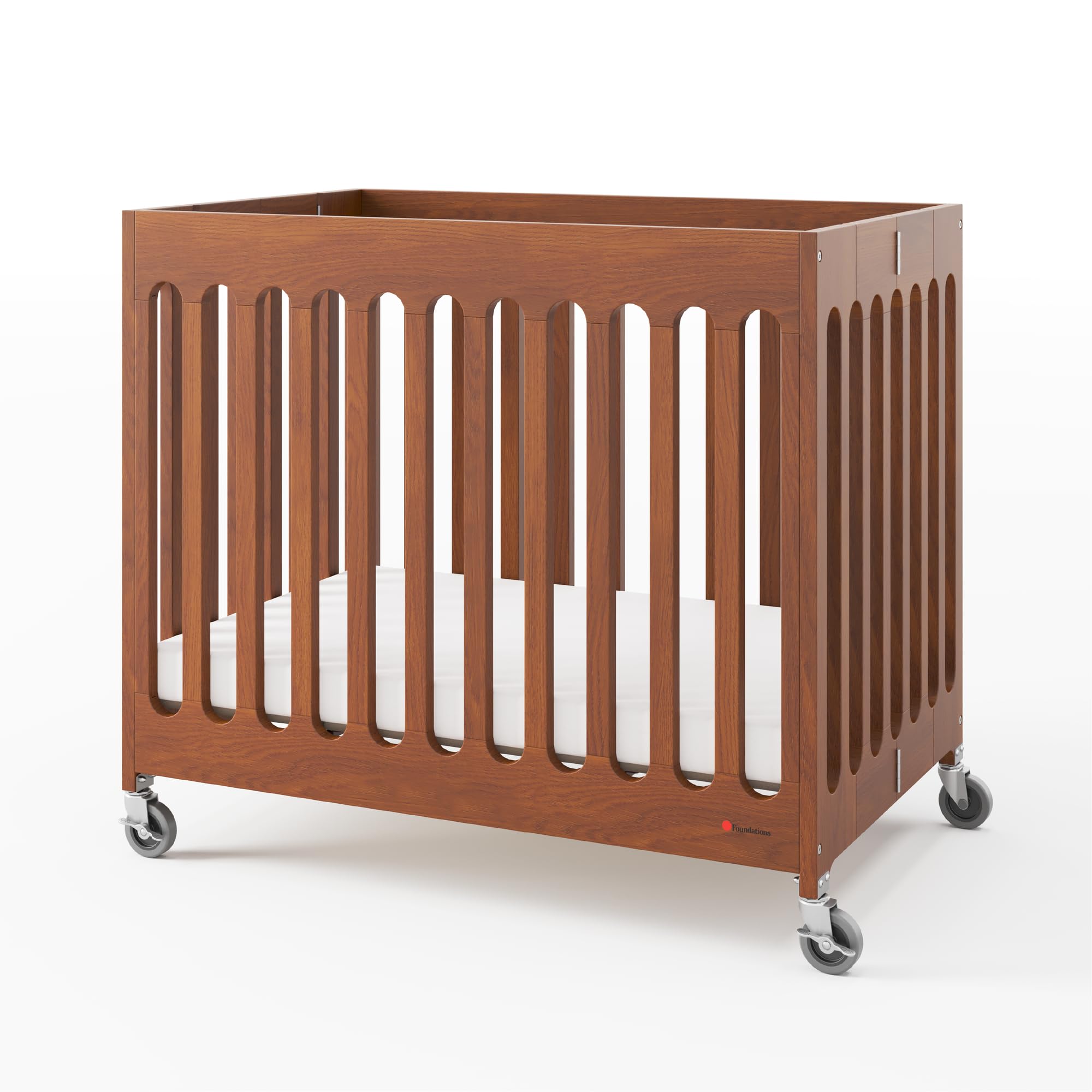 Portable Folding Mini Crib with Foam Mattress