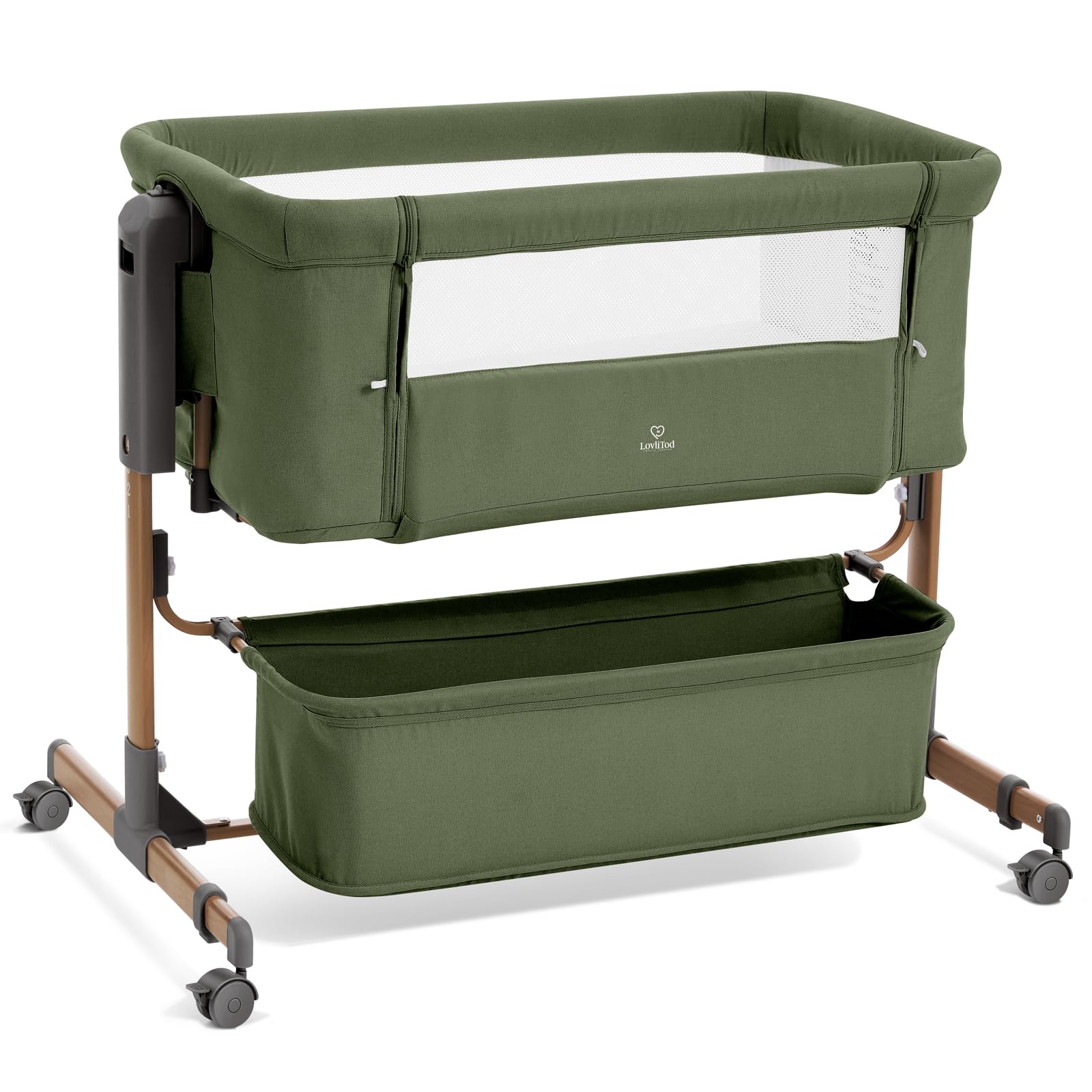 Bassinet, Rocking Bassinet, Bedside Bassinet, 6-Height Adjustable,