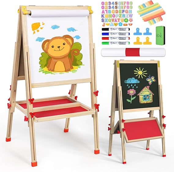 Art Easel for Kids Easel, Foldable Toddler Easel for Painting Double Sided