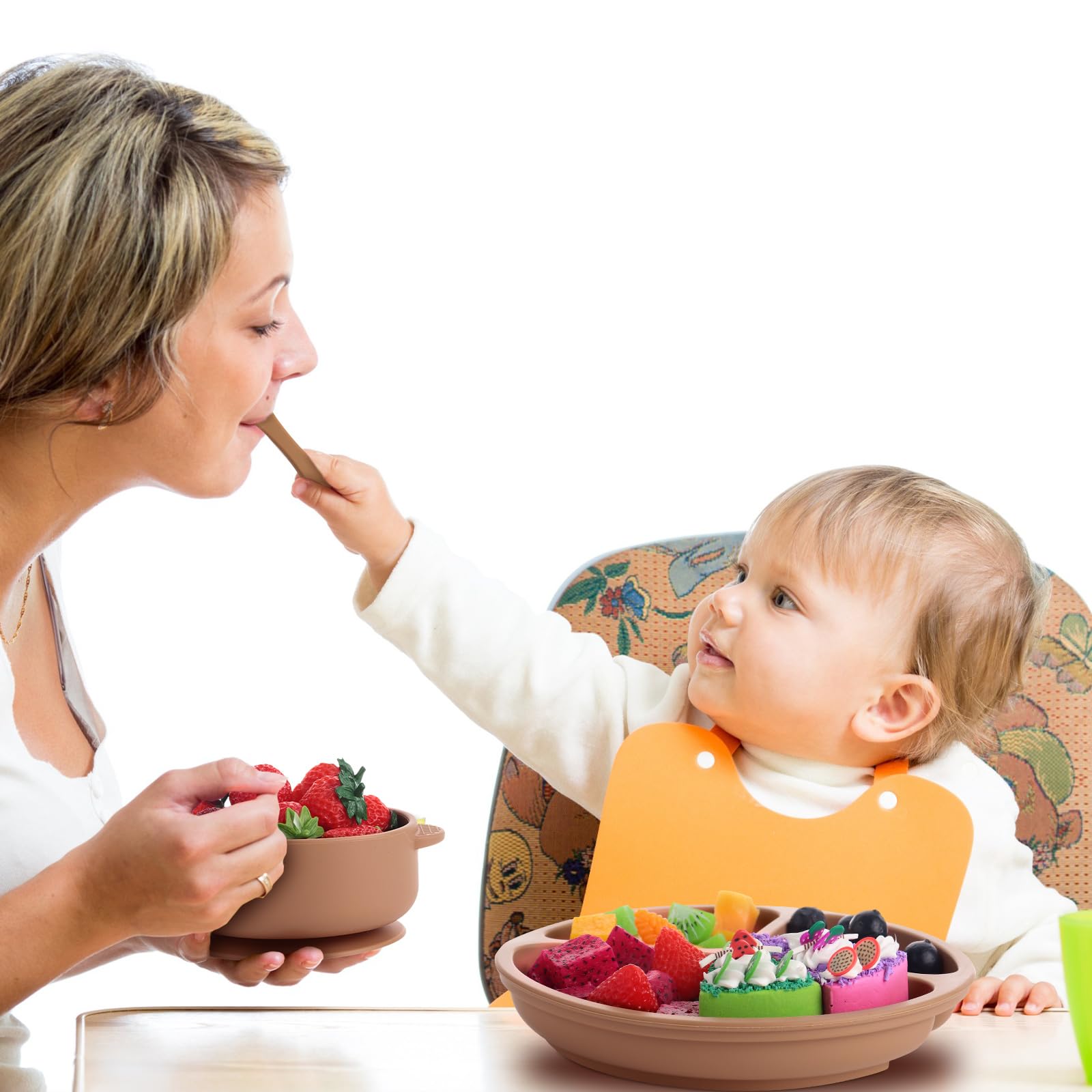 Pcs Silicone Baby Feeding Set,6 Baby Toddler Suction Bowls 6