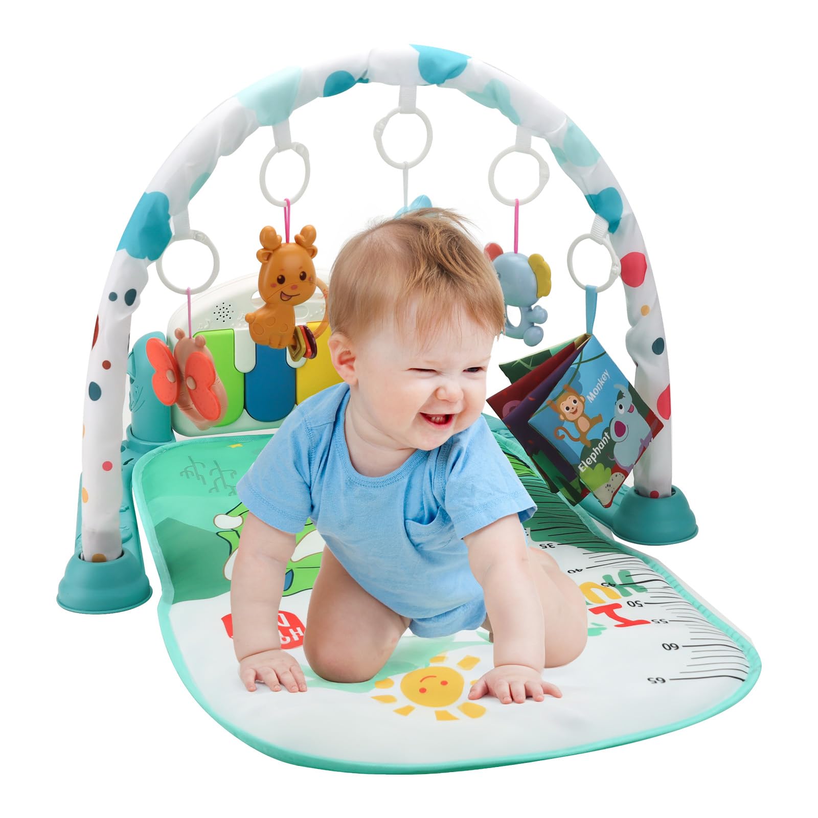 Baby Play Gym Mat, Play Activity Mat with Music and Lights, Piano Gym