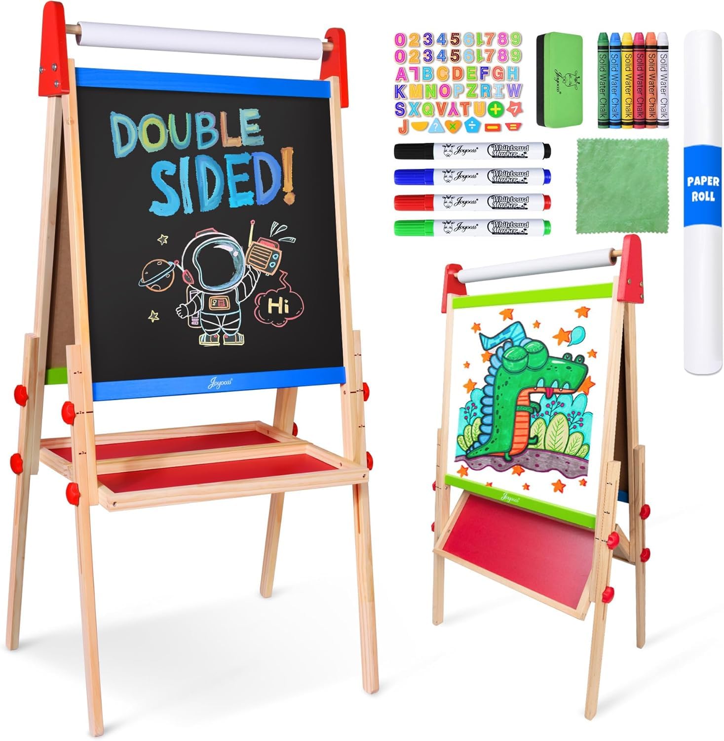 Kids Art Easel Double Sided Magnetic Whiteboard Chalkboard
