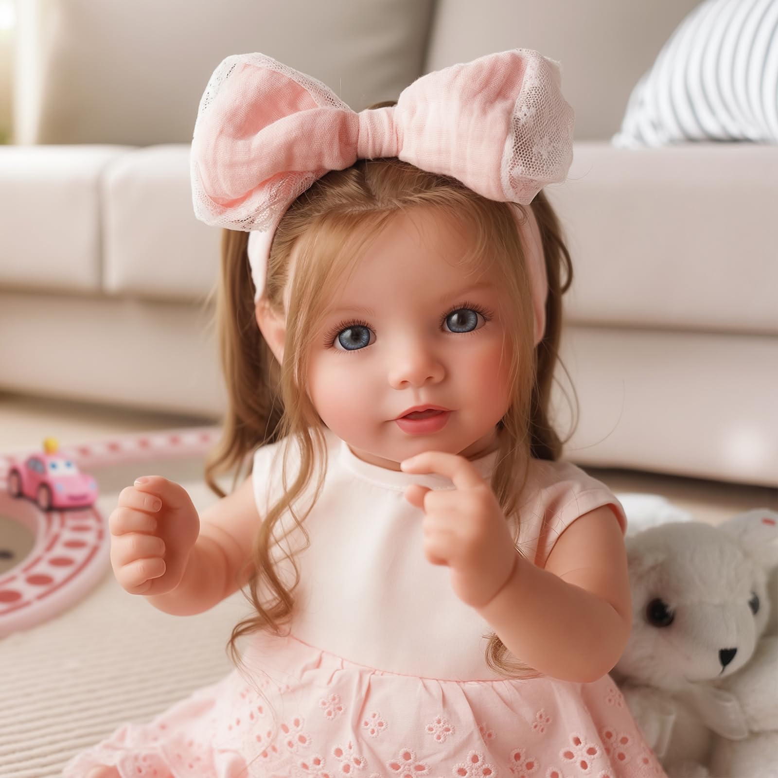 Lifelike Reborn Baby Dolls Dara - 20 Inch Realistic-Newborn Baby Doll Brown Hair Girl