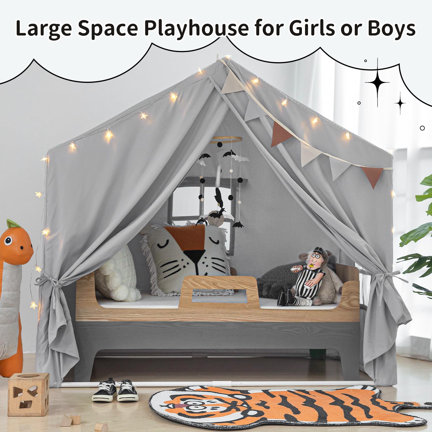 Large Indoor Play Tent with Padded Mat