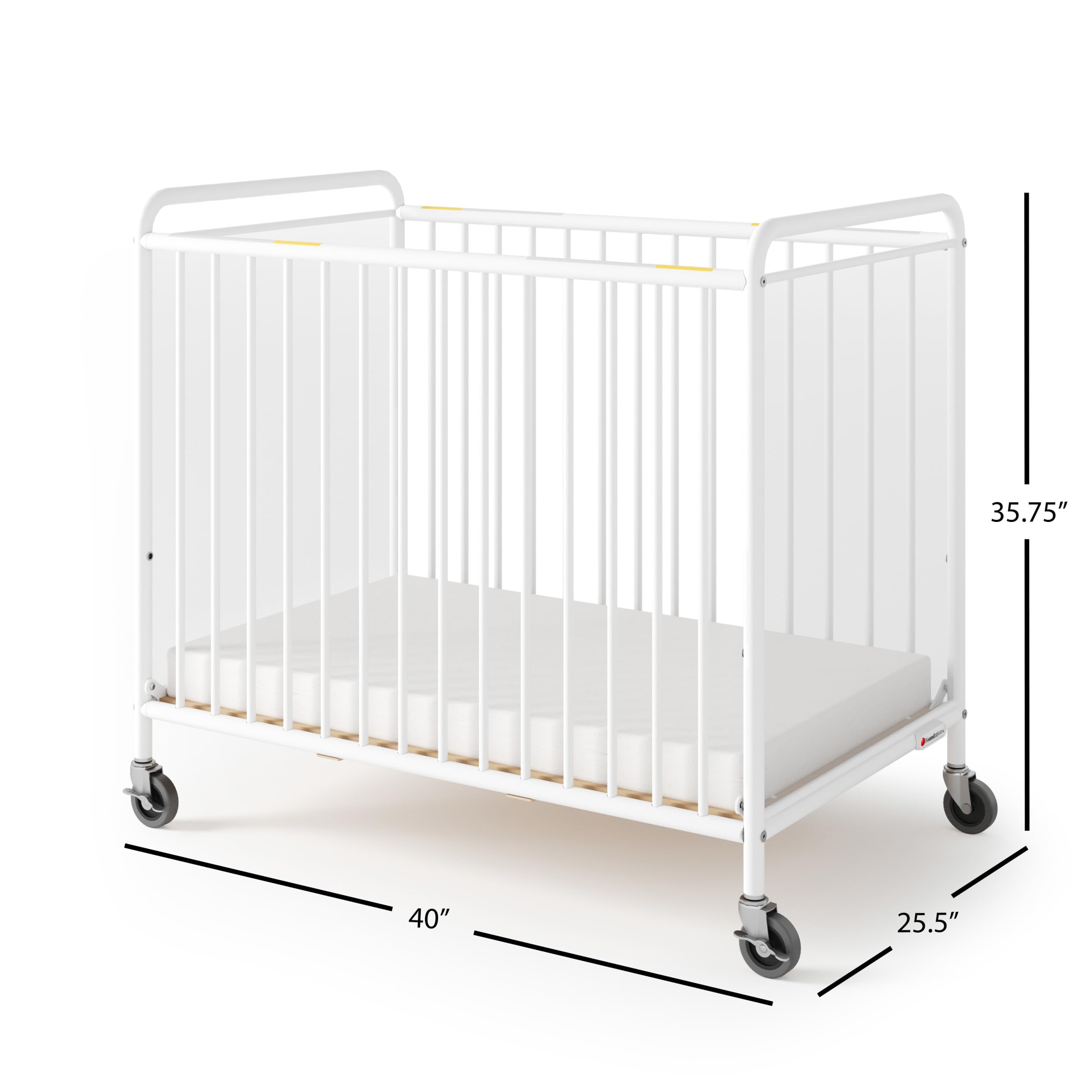 Compact Metal Daycare Crib with ClearView Panel