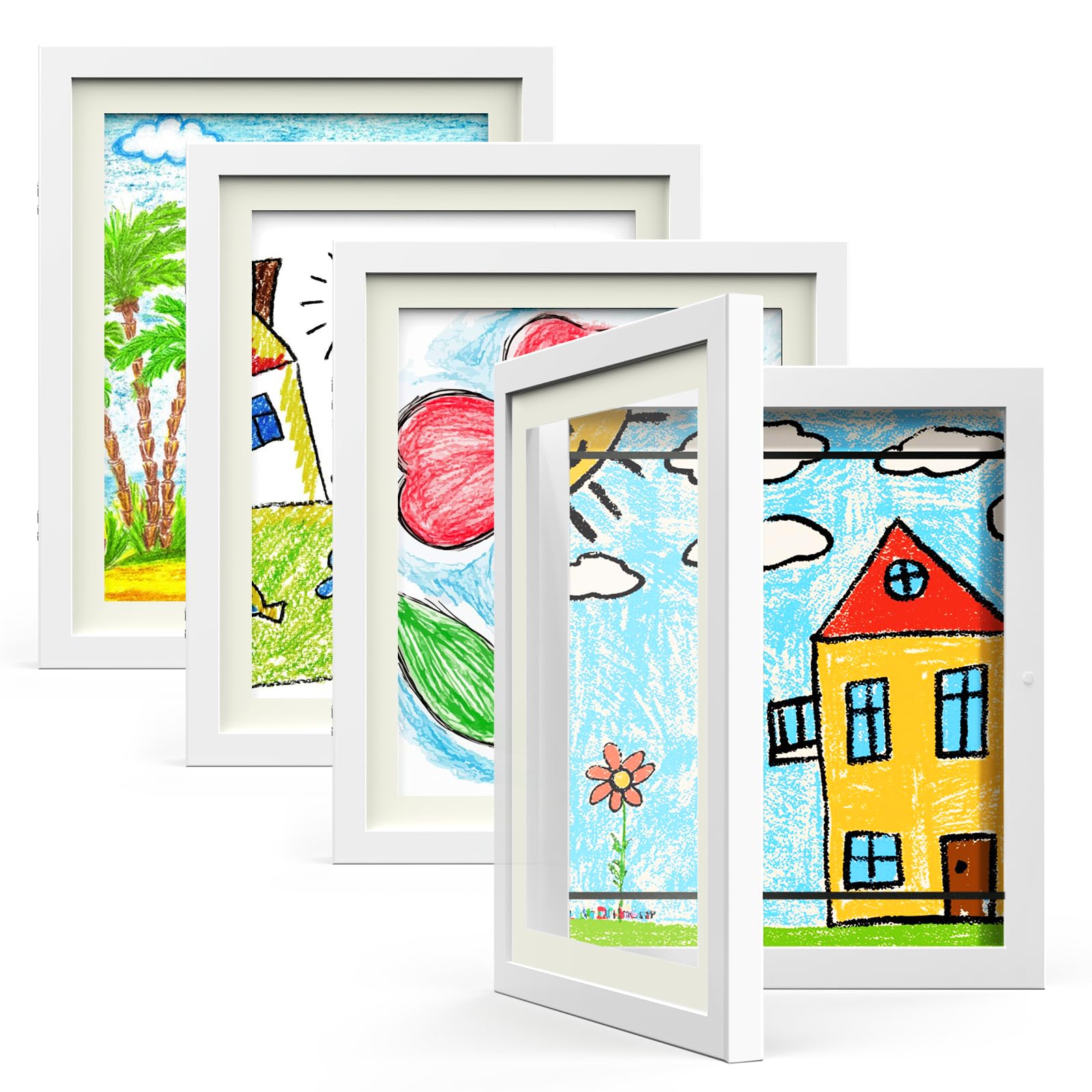 Kids Art Frames, Kids Artwork Frames Changeable 8.5 x11 with Mat