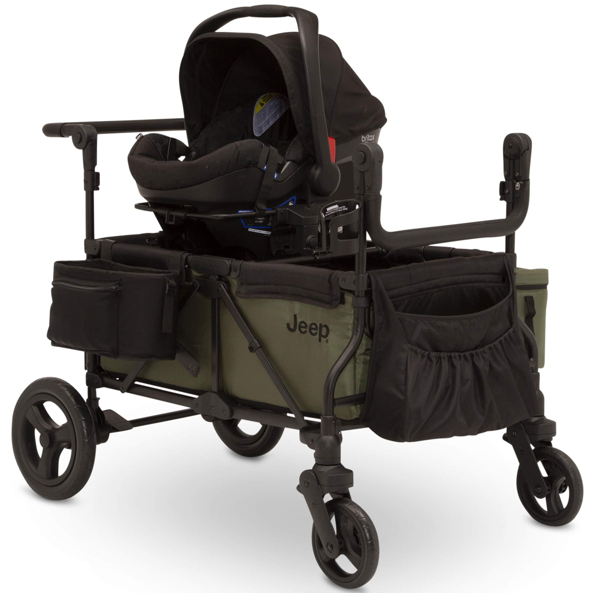 Jeep Deluxe Wrangler Stroller Wagon with Cooler Bag and Parent Organizer