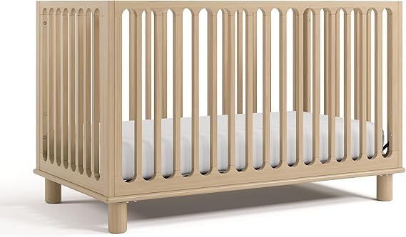 Sicily Grow-with-Me Convertible Crib with Toddler Rail Included (Sage & Driftwood)