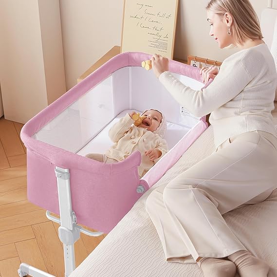 Baby Bassinet, 3 in 1 Bassinets Bedside Sleeper for Newborn