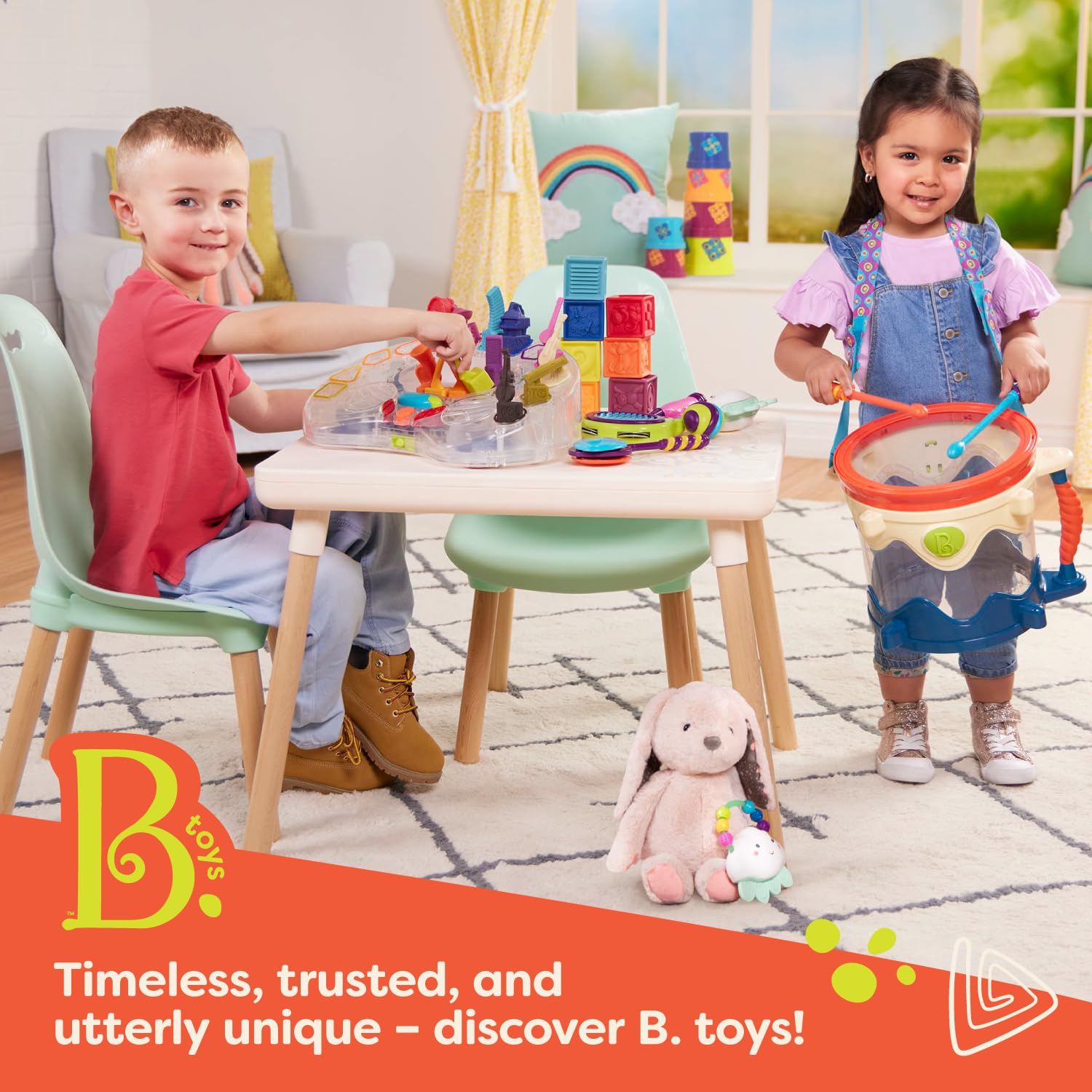 Kids Table and Chair Set - Toddler Furniture with 2 Chairs
