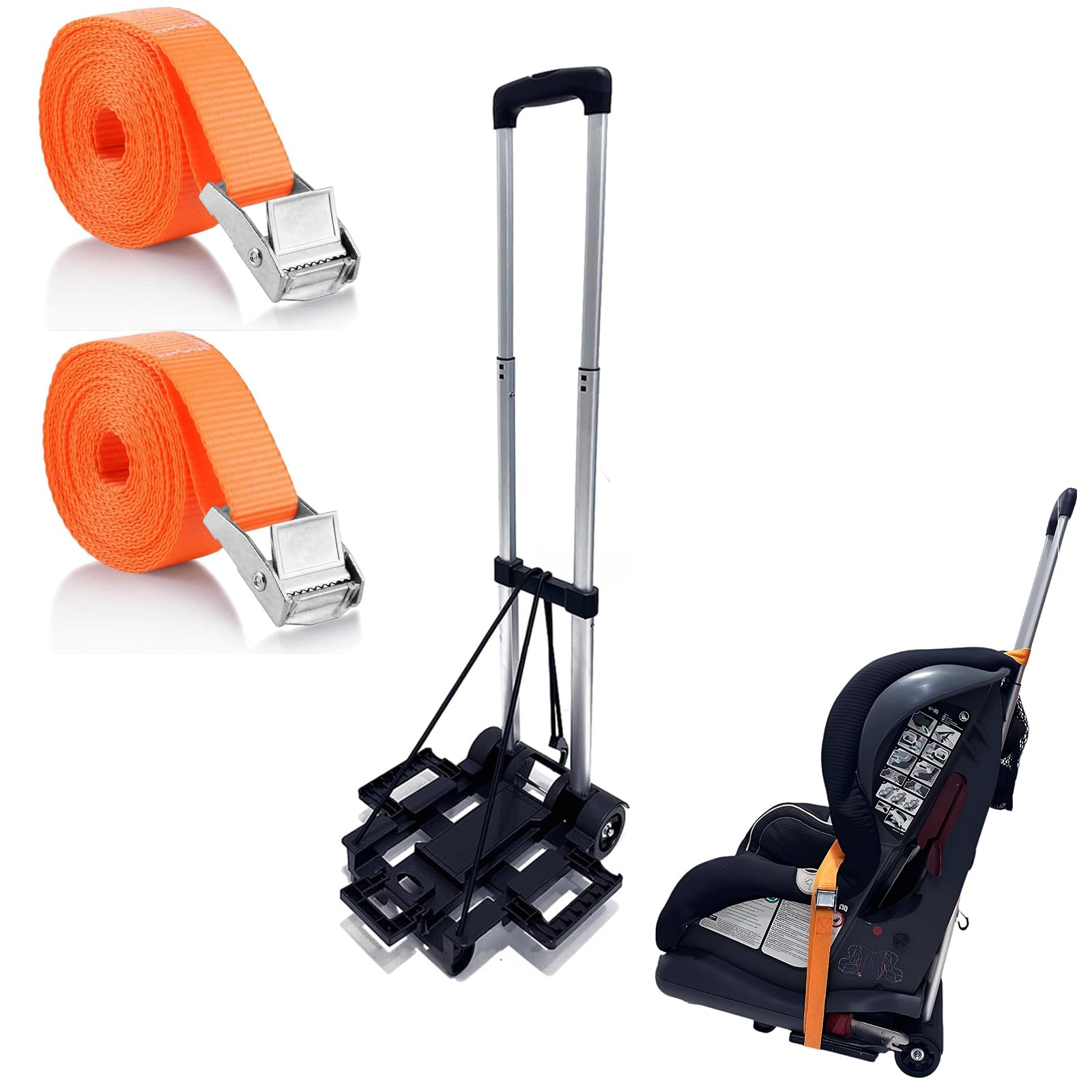 Car Seat Travel Cart for Airport - Carseat Roller for Traveling. Extendable Base Plate