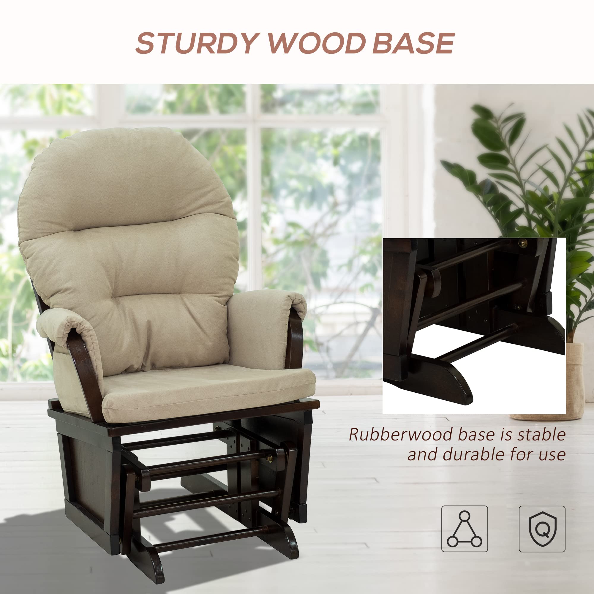 Nursery Glider Rocking Chair with Ottoman