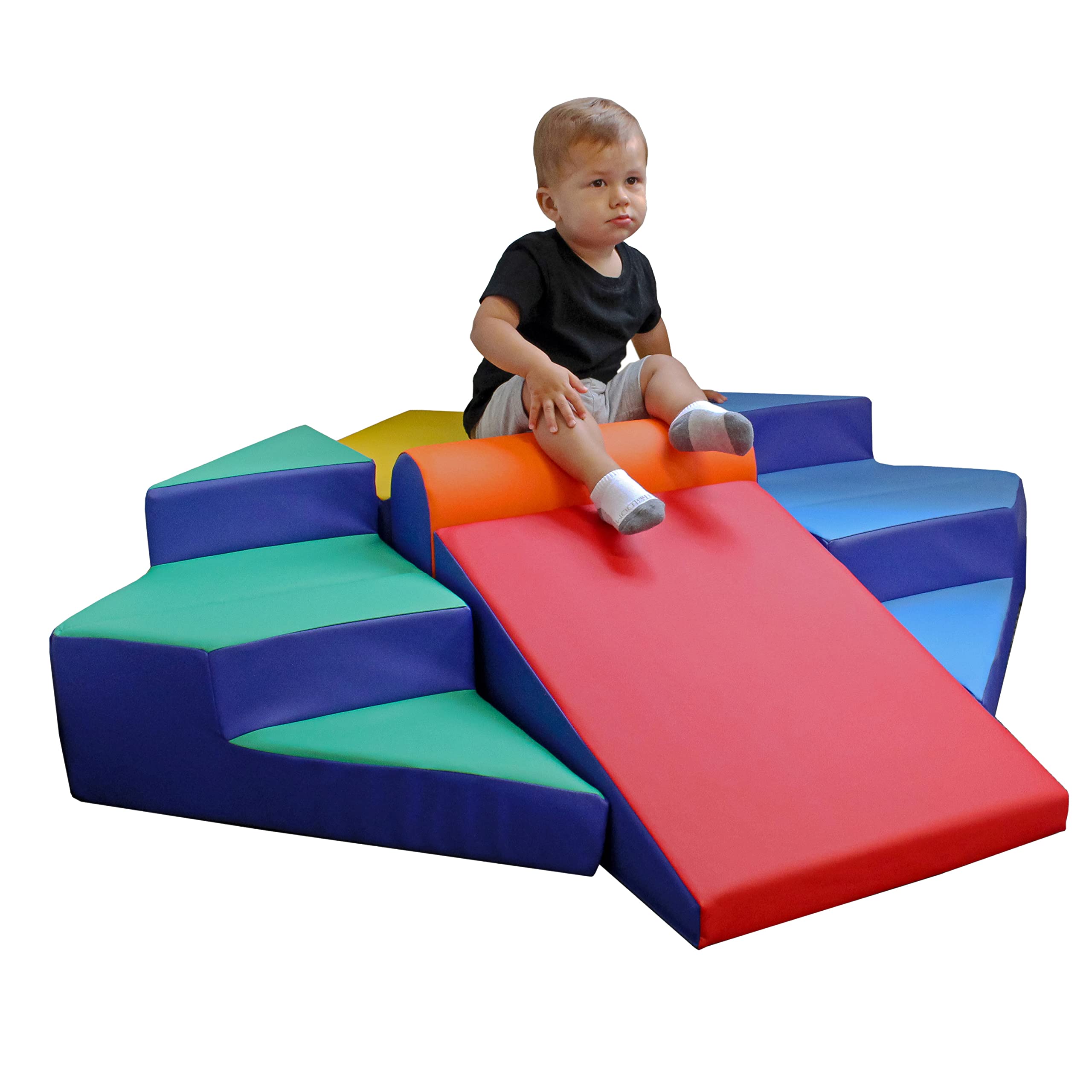 SoftScape Step Up and Slide Corner Climber, Indoor Active Play Structure for Toddlers