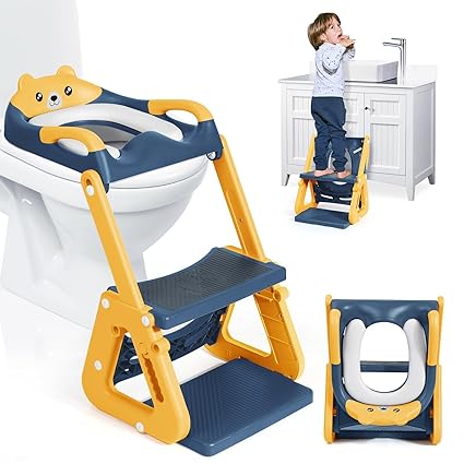 Potty Training Seat, 2-IN-1 Toddler Potty Training Toilet with Step Stool