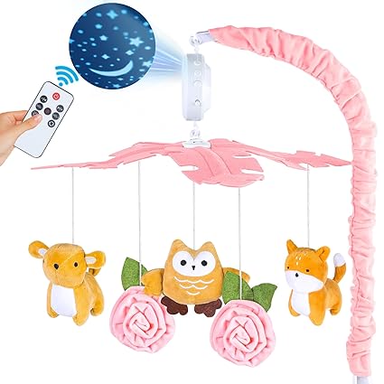 Mobile with Music and Lights, Mobile for Crib with Remote Control