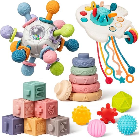 Baby Toys 6 to 12 Months, 5 In 1 Montessori Toys for 1 Year Old