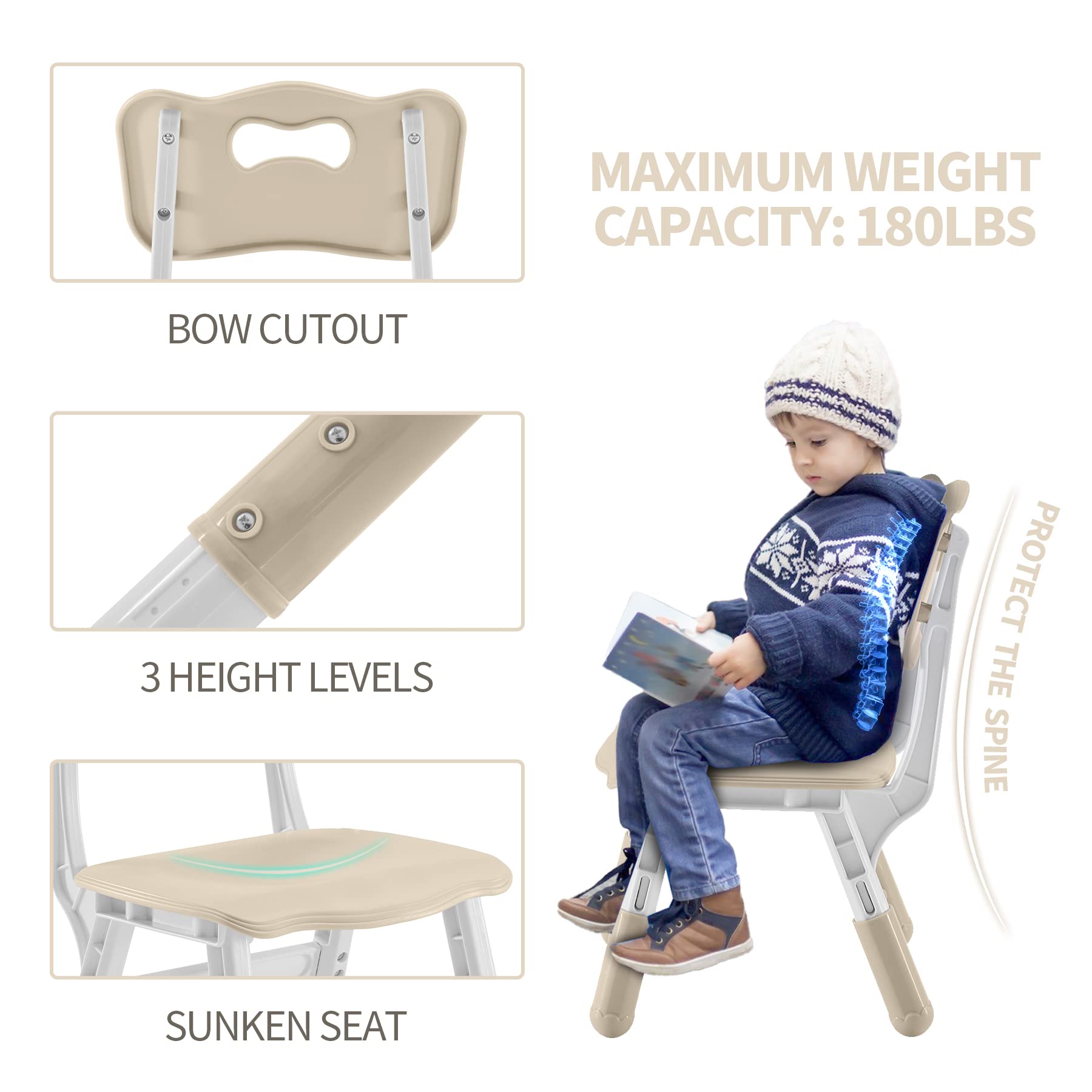 Height-Adjustable Toddler Table and Chair Set for 4