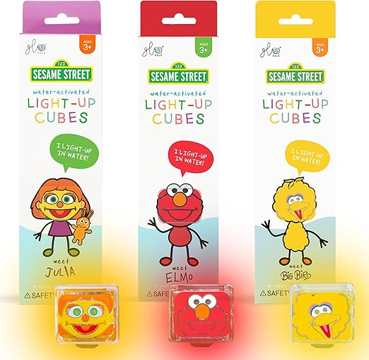 Sesame Street Water-Activated Light-Up Cubes Bundle for Sensory Play