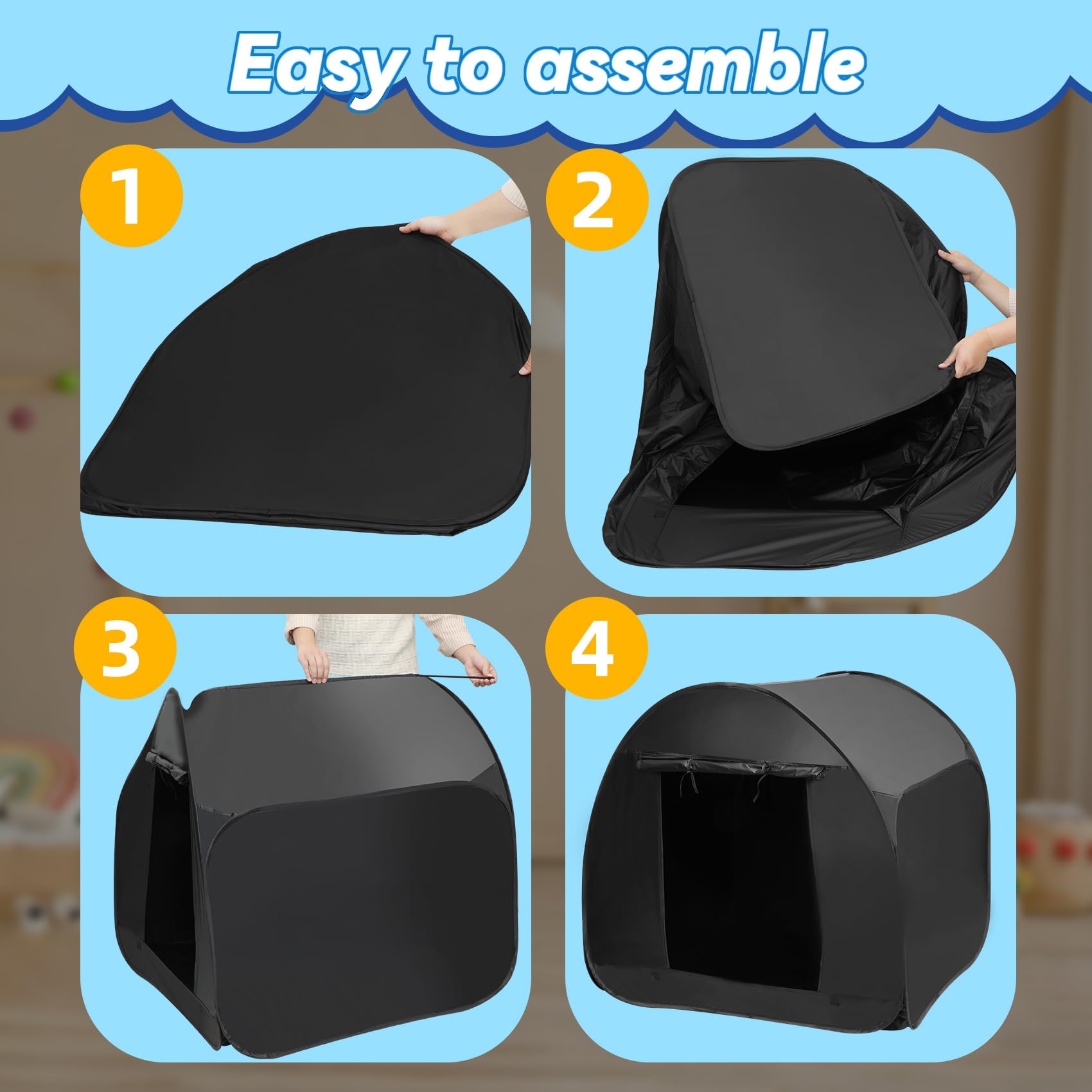 Blackout Sensory Tent for Kids with Autism and ADHD