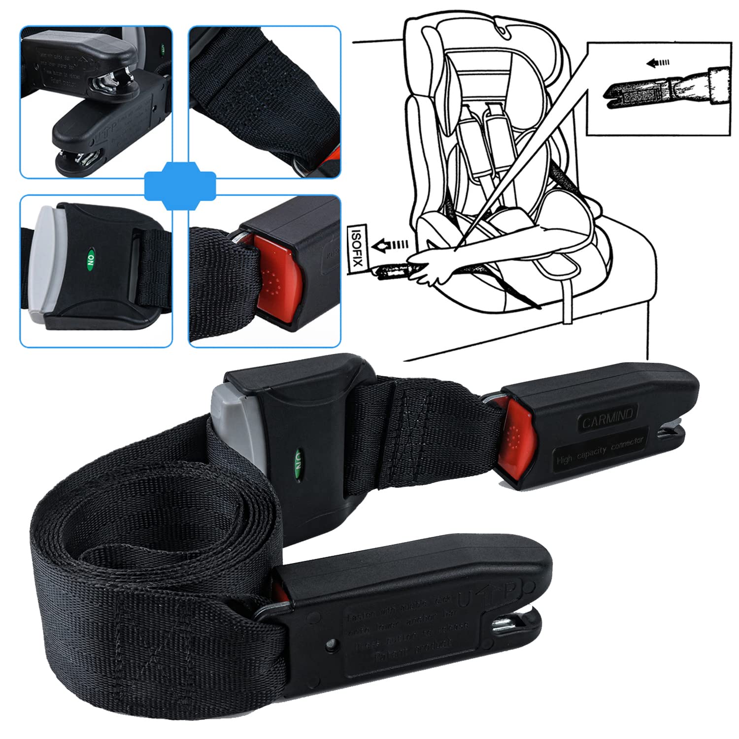 Straps Compatible with General Isofix Baby Seat Car Fixing Straps