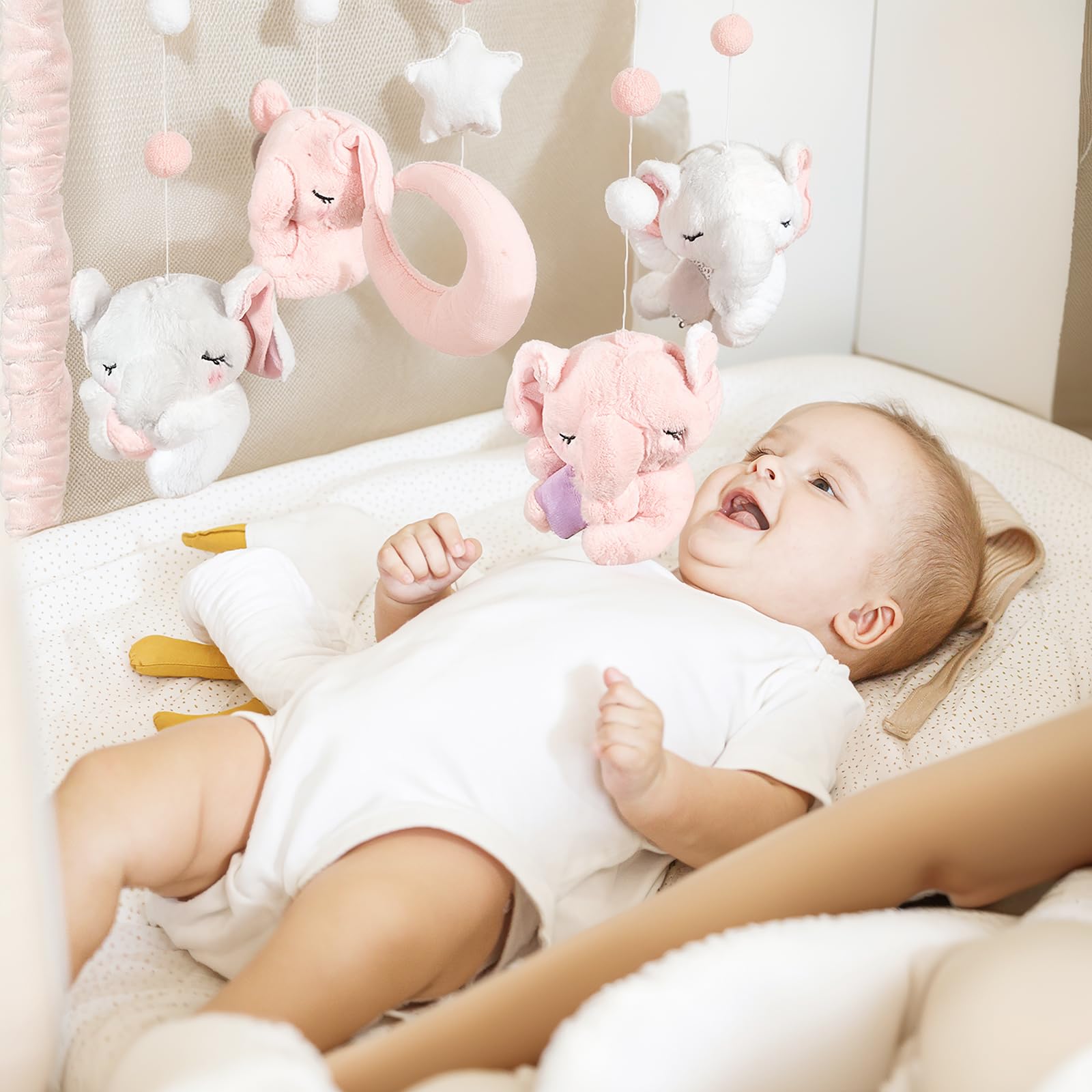Mobile - Elephant Mobile for Boys Girls with 25 Inches Mobile Arm