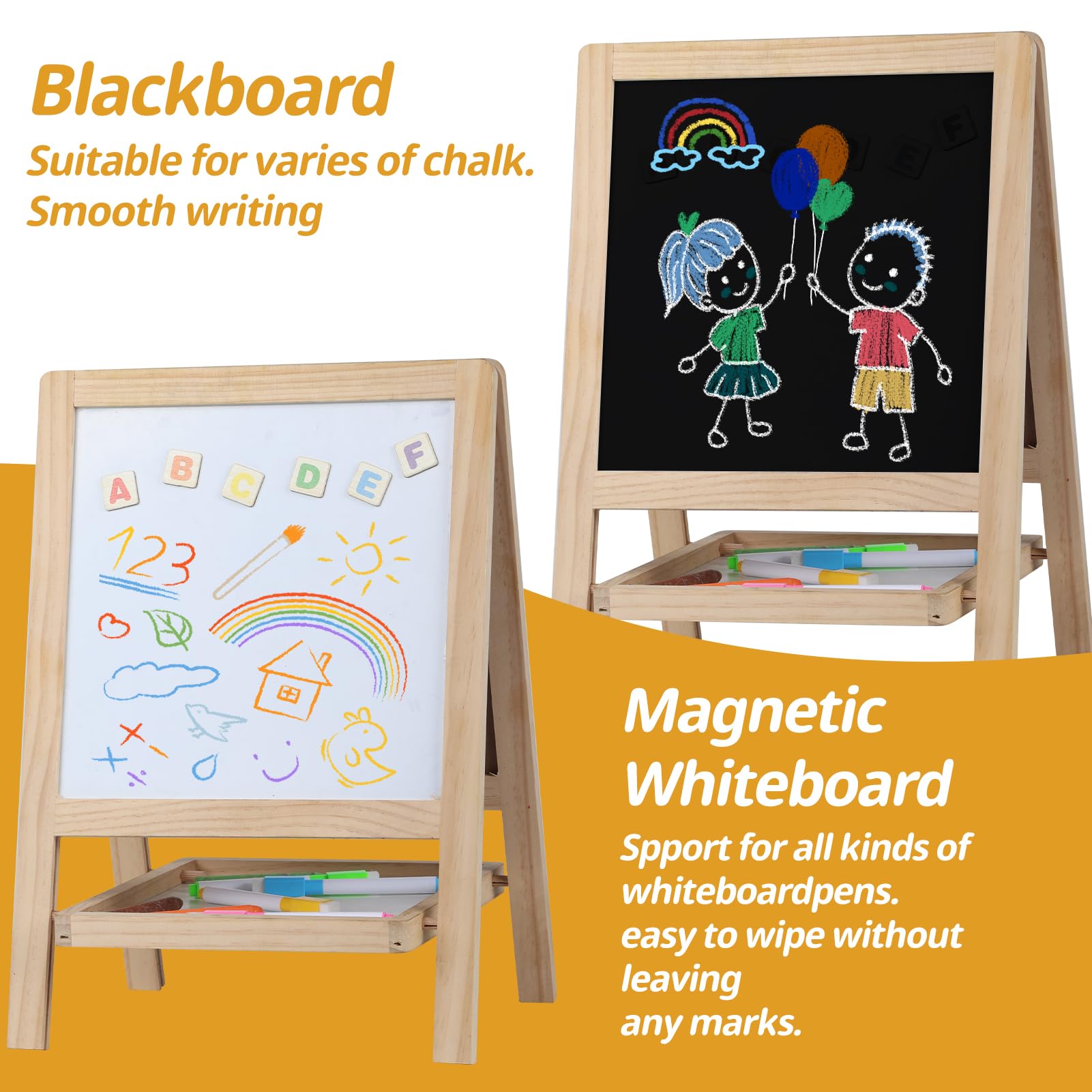 4-in-1 Double-Sided Tabletop Art Easel for Kids
