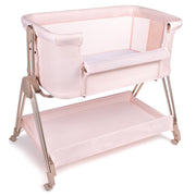 Baby Bedside Sleeper - Bassinet & Bedside Crib with Height Adjustment & Wheels -