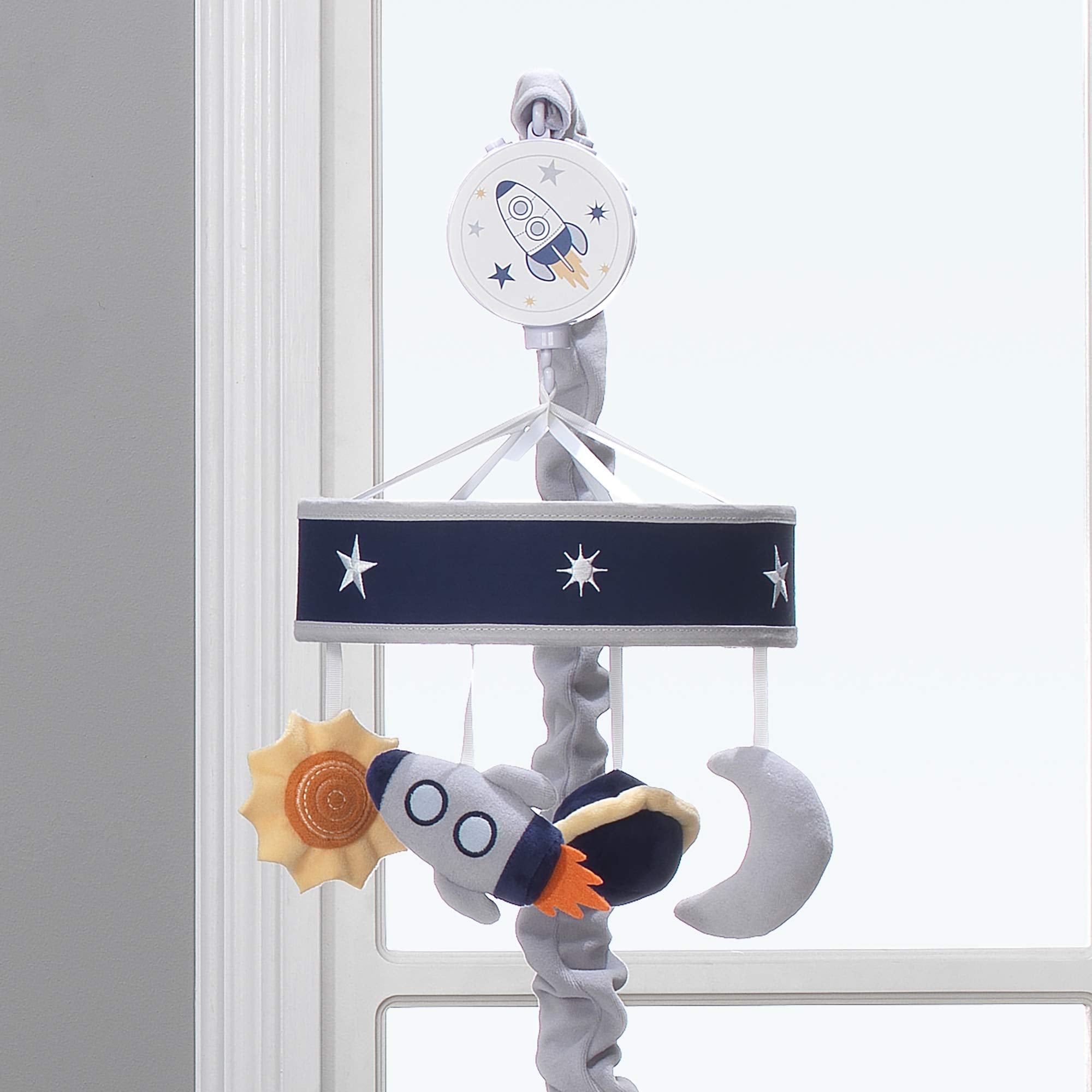 Way Musical Baby Crib Mobile - Blue/Navy/Gray Space Theme